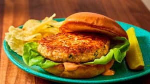 Seafood Stew and Salmon Burgers