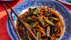 Chinese Noodles and Egg Rolls