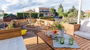 Family garden for terraced house