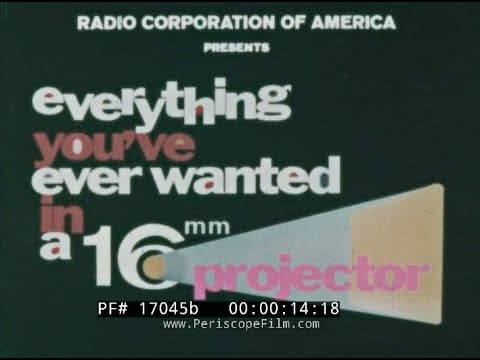 " EVERYTHING YOU'VE EVER WANTED IN A 16mm PROJECTOR " RCA 1600 16mm FILM PROJECTOR  PROMO  17045b