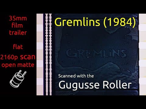 Gremlins (1984) 35mm film trailer teaser, flat open matte, 2160p