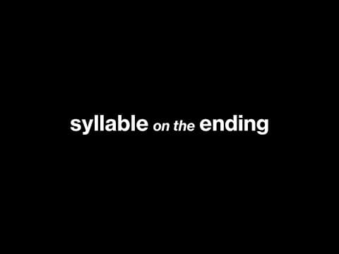 Syllable on the ending | Short